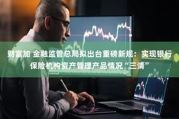 财富加 金融监管总局拟出台重磅新规：实现银行保险机构资产管理产品情况“三清”