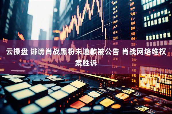 云操盘 诽谤肖战黑粉未道歉被公告 肖战网络维权案胜诉